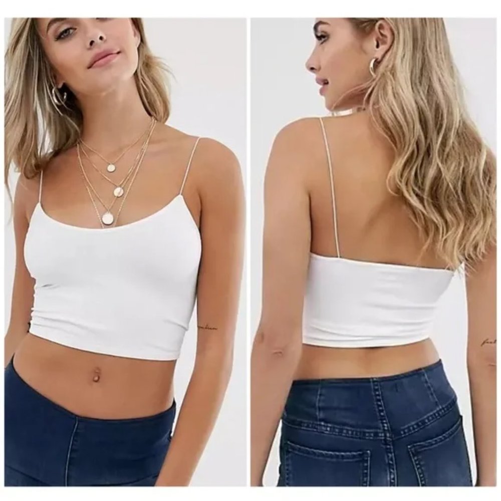 Free People Intimately skinny strap seamless brami cropped sweetheart cami top - Picture 6 of 11